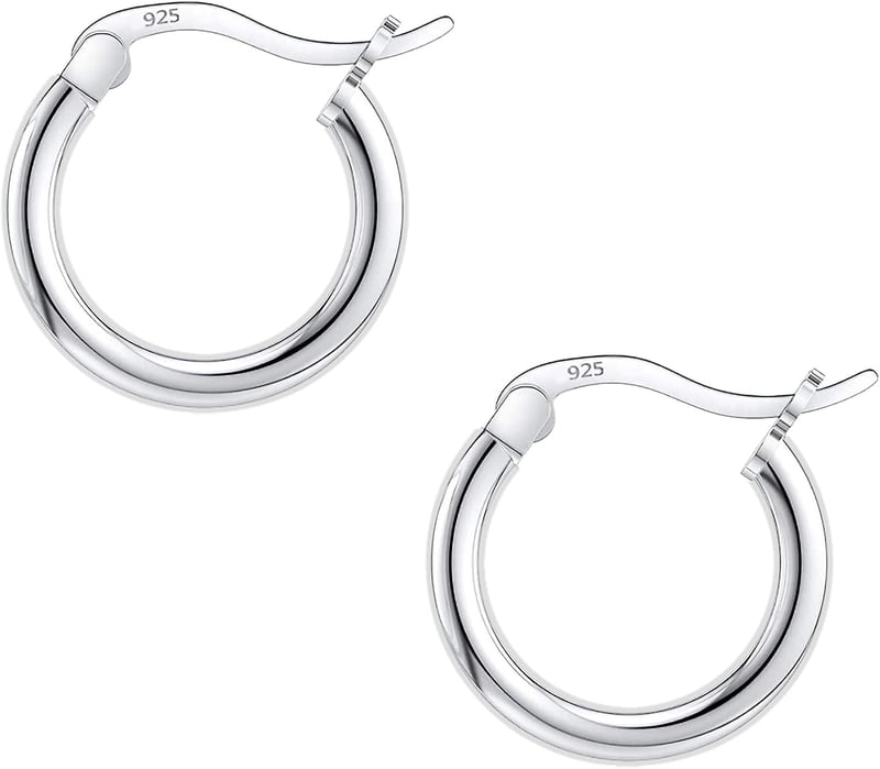 925 Sterling Silver Round Hoop Earrings for Men & Women