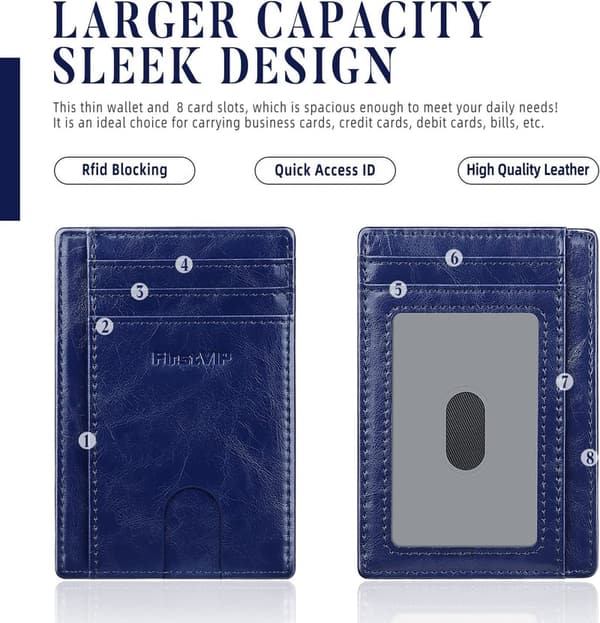 RFID Blocking Slim Leather Wallet | Credit Card Holder for All