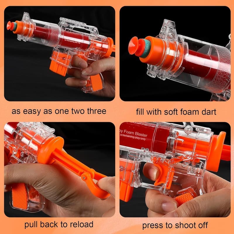 Mini Foam Blaster Toy Pistol for Boys Age 3-5 - 10 Foam Darts