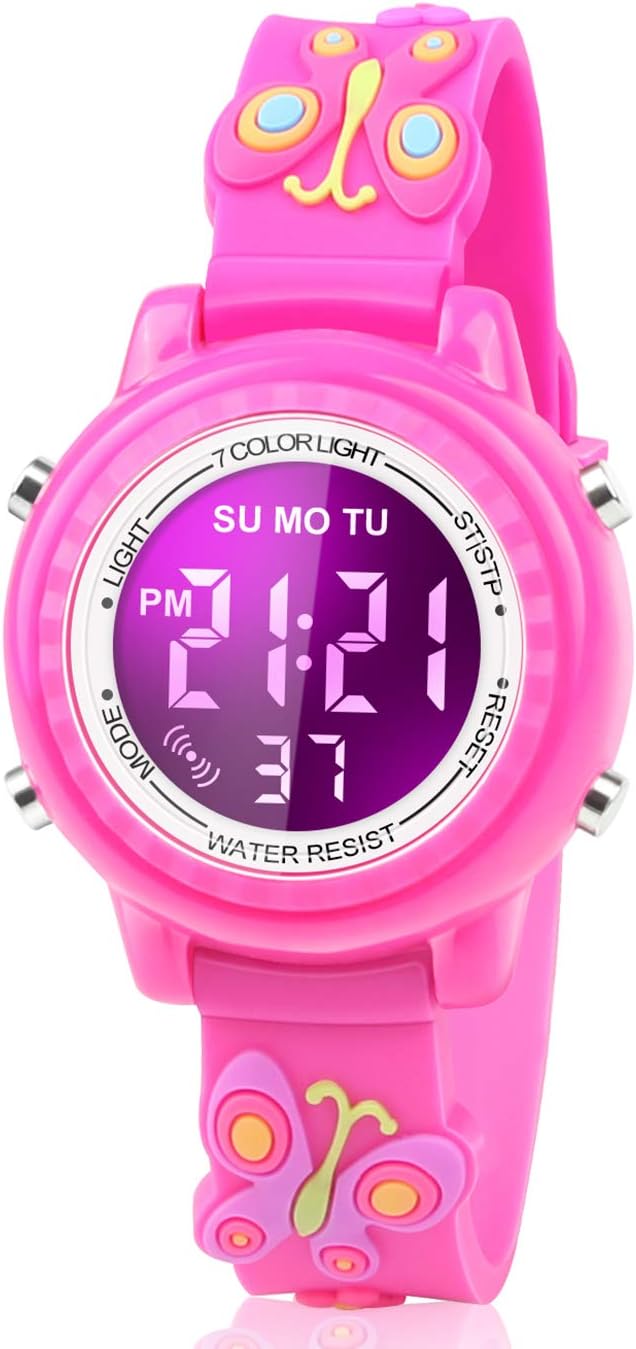 Waterproof LED Alarm Watch for Kids Ages 3-10