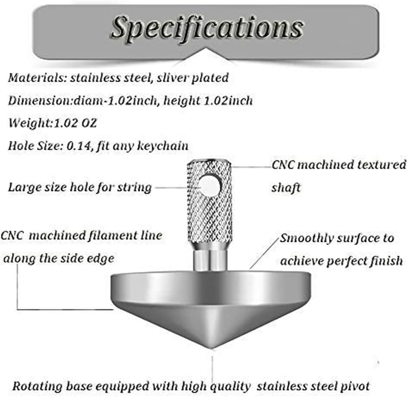 Precision Stainless Steel Spinning Top - Unique Desk Toy Gift