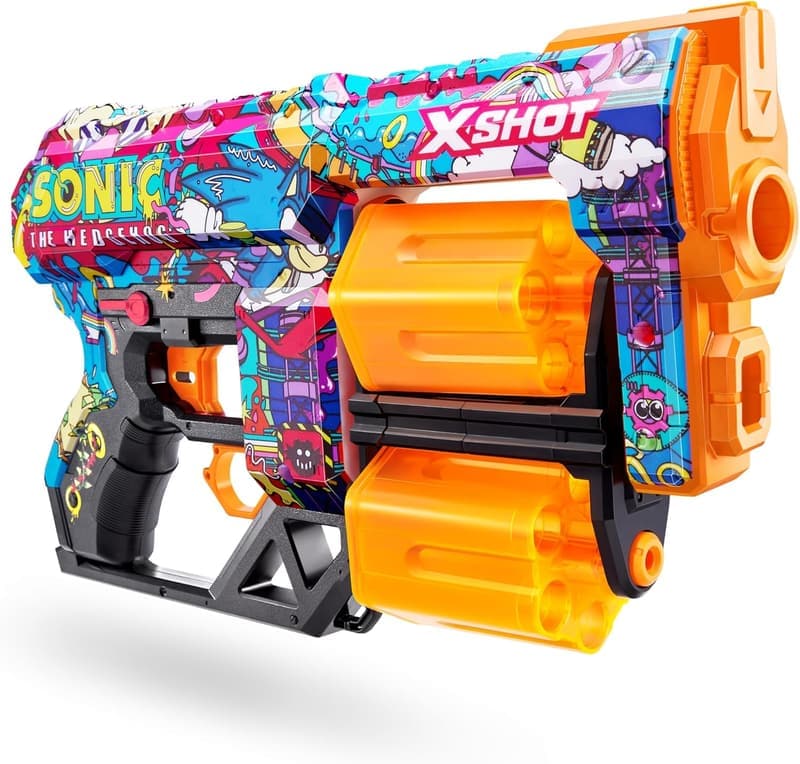 X-Shot Dread Sonic Blaster - Malice Skin, 24 Darts, Foam Toys