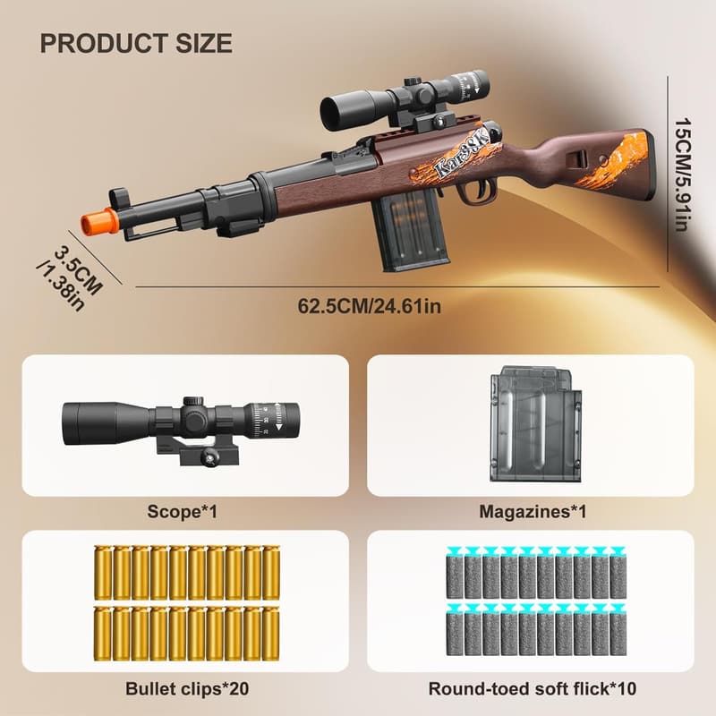 Foam Shotgun Toy Gun for Boys' Birthday, Ages 8-12+