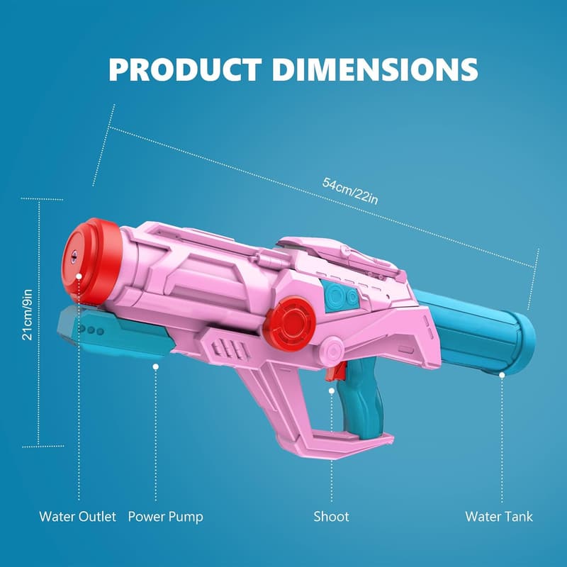 Summer Water Soaker Blaster - 32ft Range, Pink