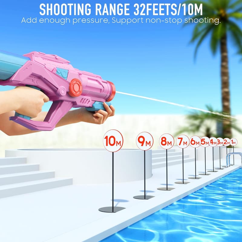 Summer Water Soaker Blaster - 32ft Range, Pink