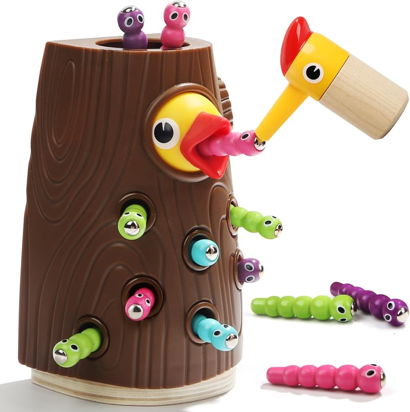 Montessori Magnetic Bird Feeding Game for Toddlers 2-4 Years