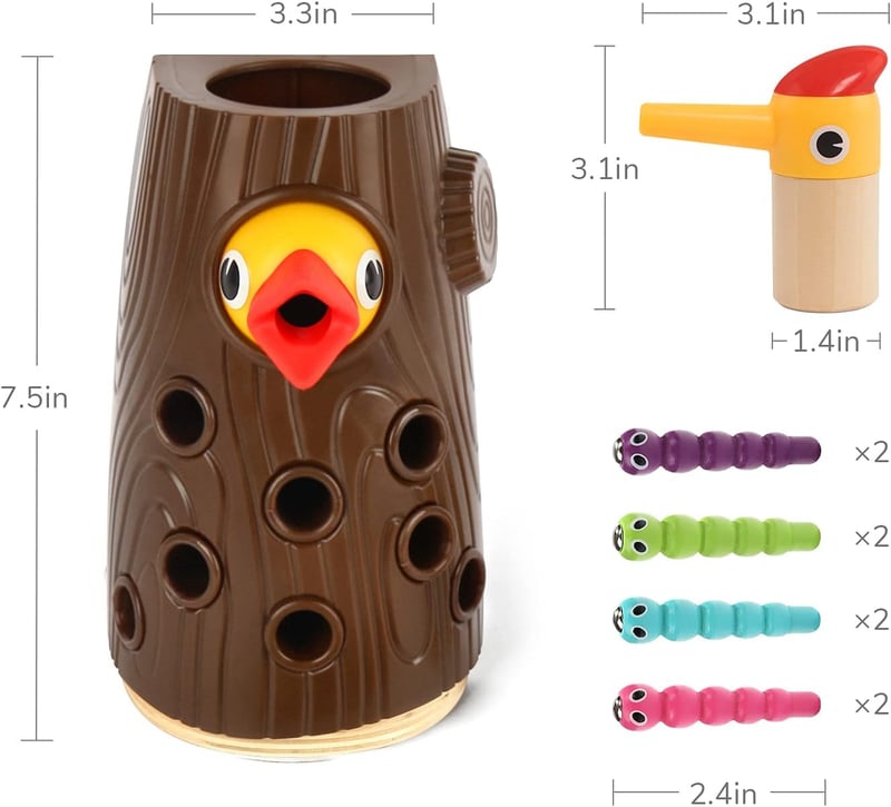 Montessori Magnetic Bird Feeding Game for Toddlers 2-4 Years
