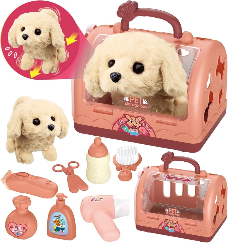Kids' 12-Piece Interactive Robot Dog Play Set for Toddlers
