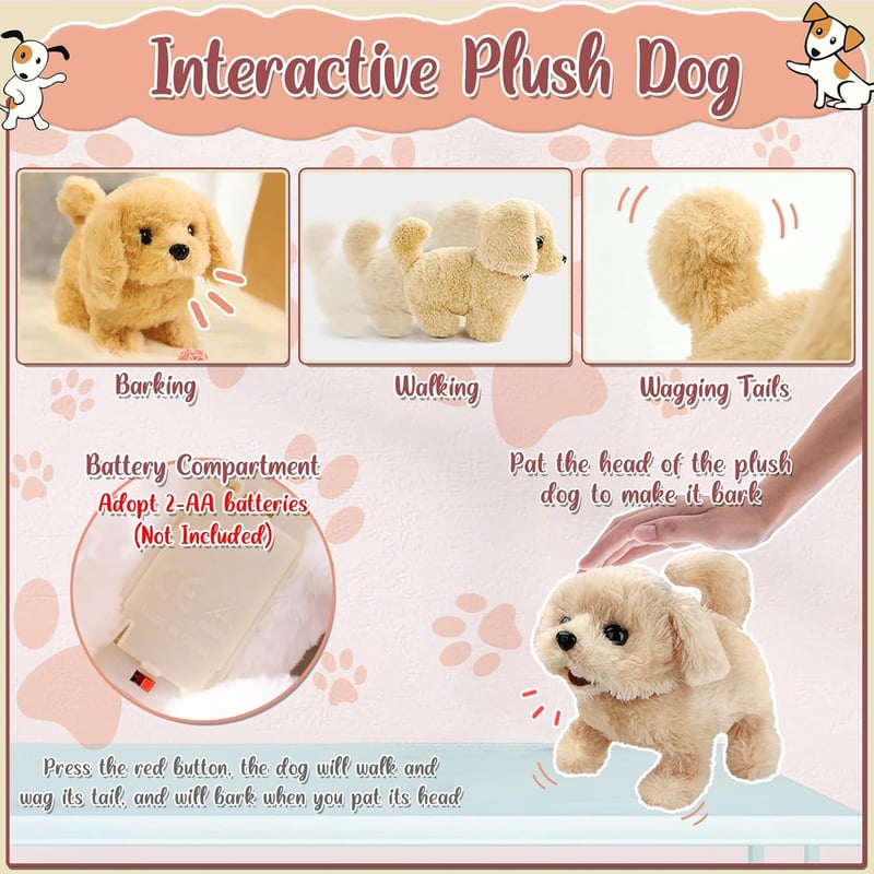 Kids' 12-Piece Interactive Robot Dog Play Set for Toddlers