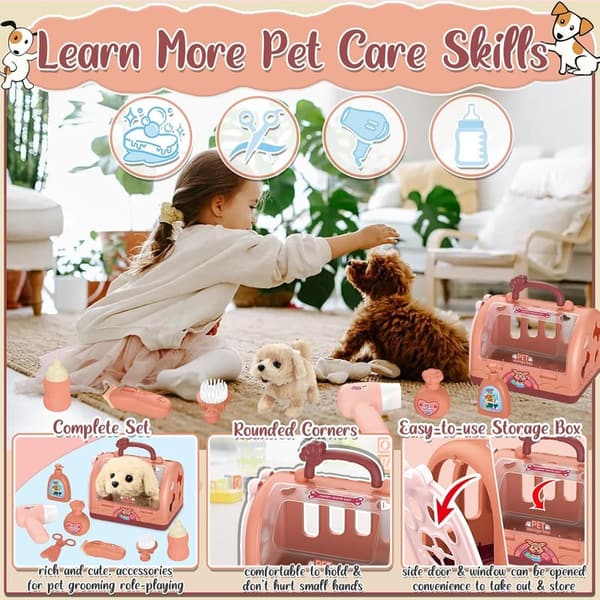 Kids' 12-Piece Interactive Robot Dog Play Set for Toddlers