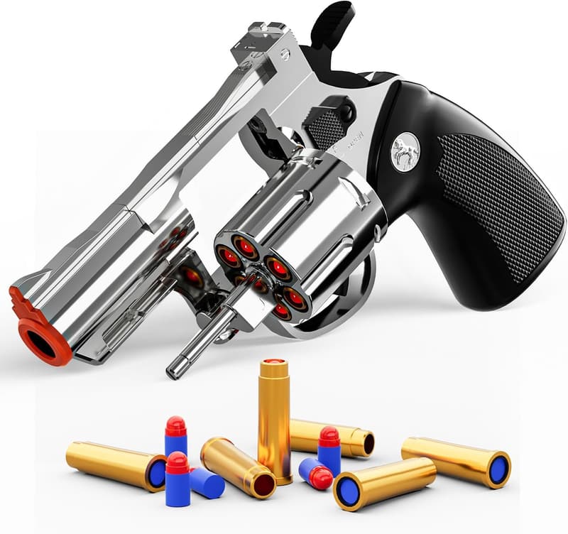 Foam Blaster Toy Revolver with 40 Sponge Bullets for Kids 6+