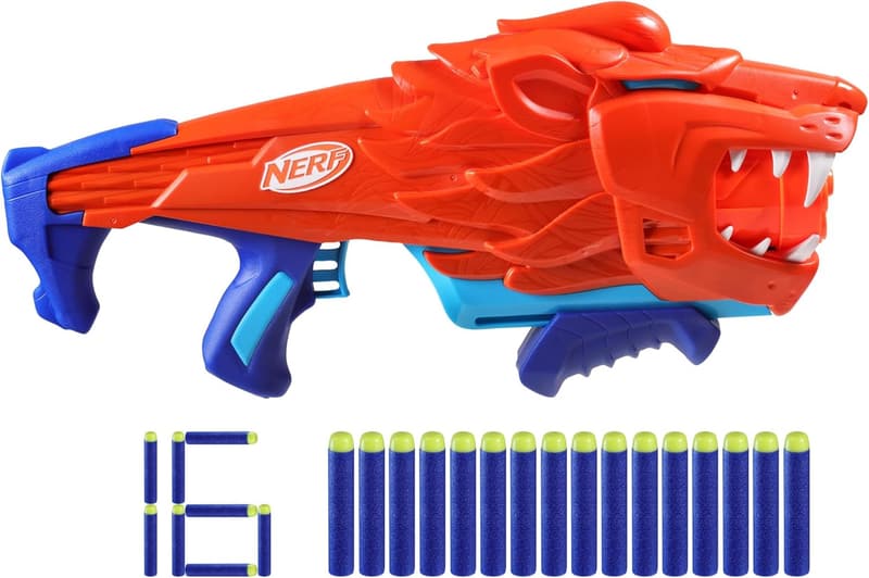 Nerf Lionfury Dart Blaster with 16 Elite Darts for Kids