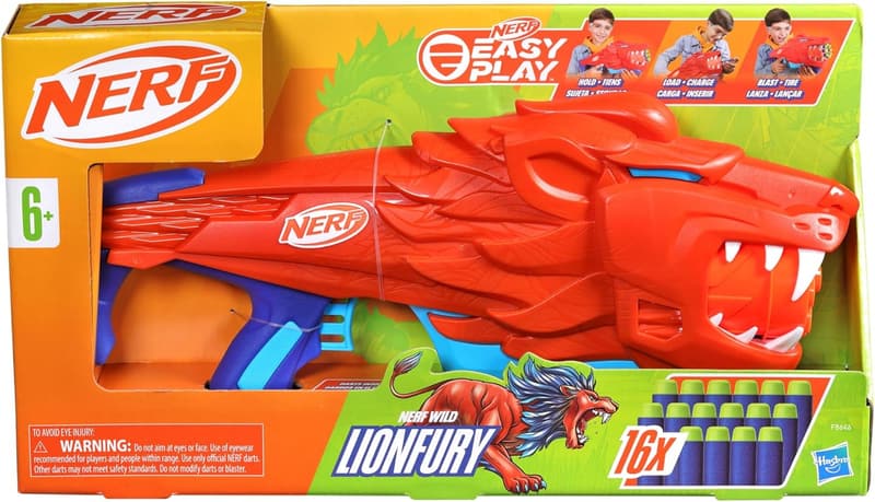 Nerf Lionfury Dart Blaster with 16 Elite Darts for Kids