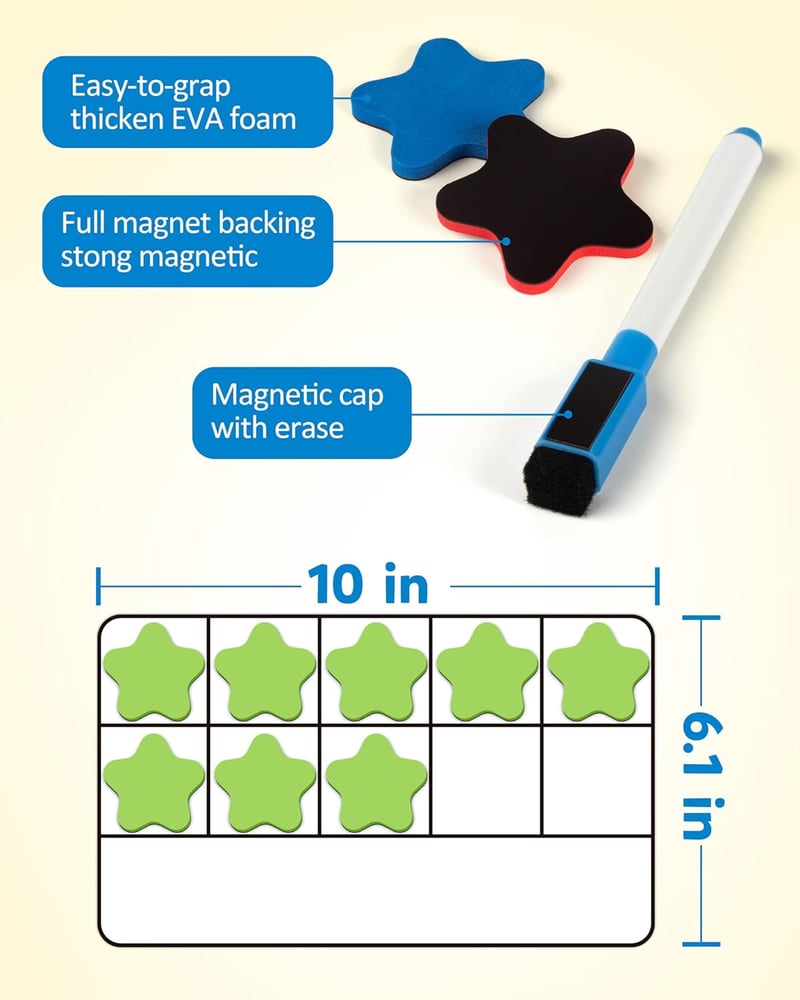 Montessori Magnetic Ten-Frame Set for Kids 3-5 Years