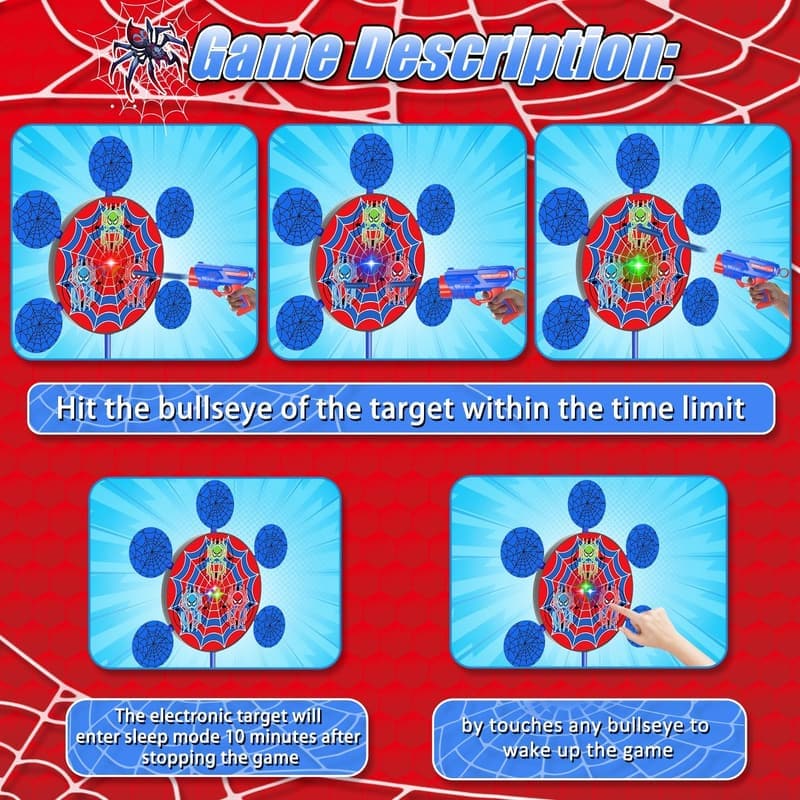 Nerf Gun Shooting Targets with 2 Toy Guns & 40 Foam Darts for Kids