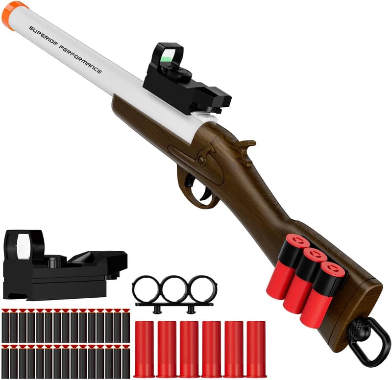 Birthday Soft Bullet Toy Shotgun with 30 Ejecting Bullets