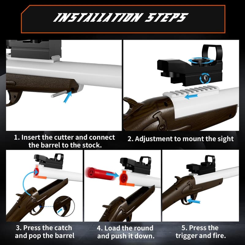 Birthday Soft Bullet Toy Shotgun with 30 Ejecting Bullets