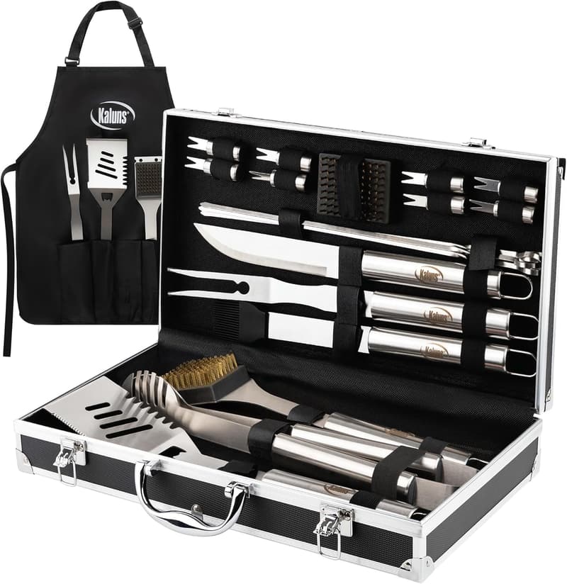 Father's Day BBQ Grill Tool Set with Apron & Case