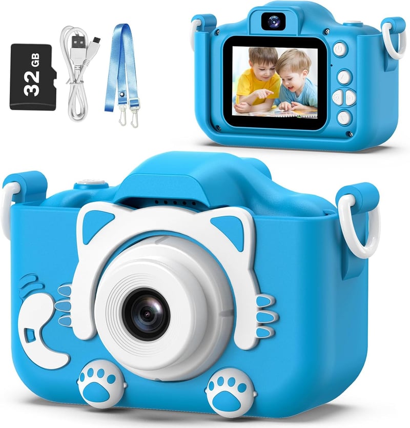 Kids Digital Camera with Cartoon Cover - Gift for Ages 3-8