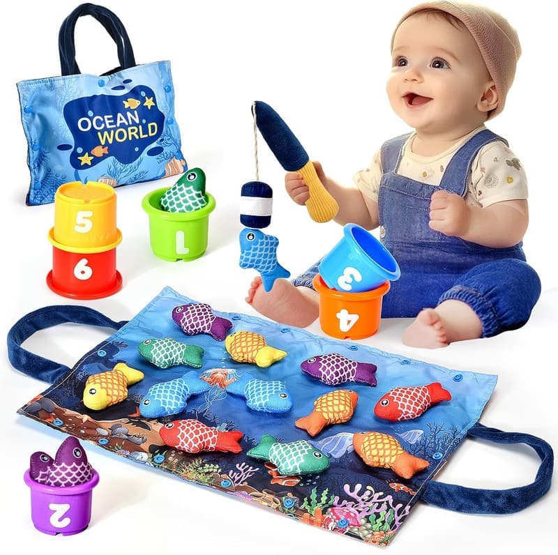 Cloth Fishing Game for 1-Year-Old Toddlers - Montessori Learning Toy