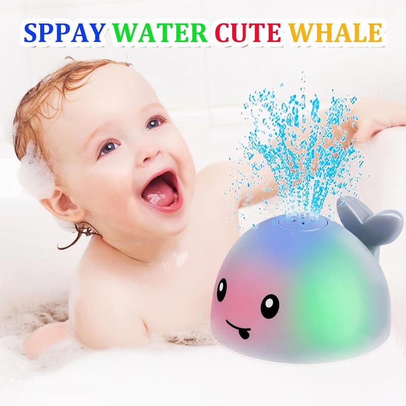 Light Up Toddler Whale Bath Toy Sprinkler for Ages 1-3