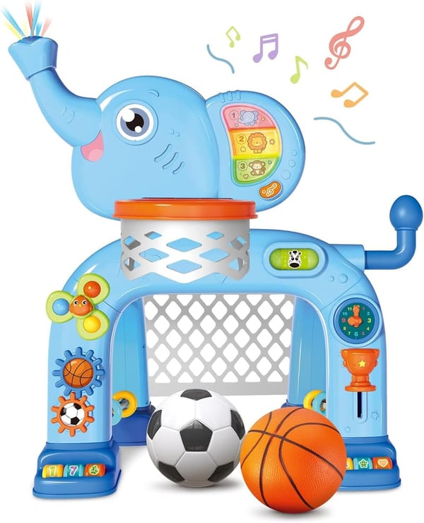 Toddler Activity Center: Light & Music Basketball Hoop & Soccer Goal
