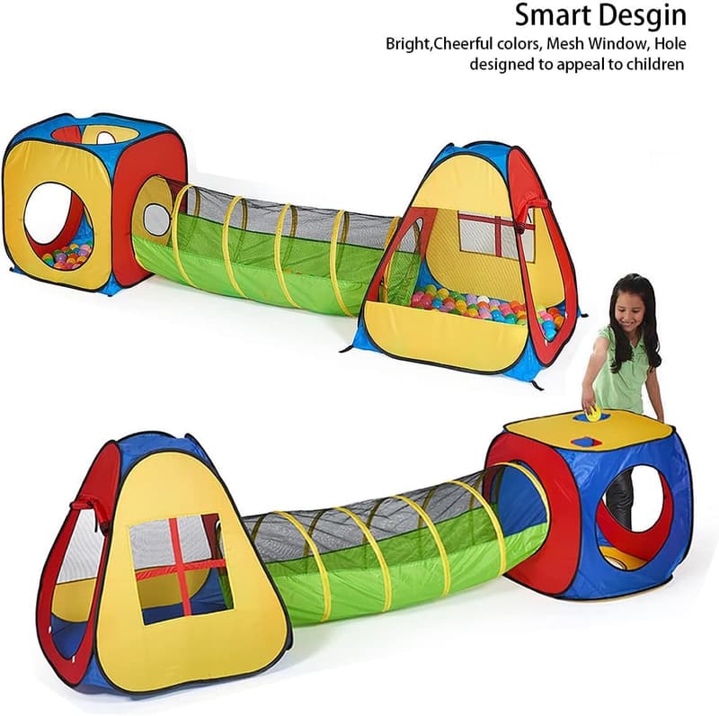 Kids' 3-in-1 Pop-Up Play Tent with Tunnel & Ball Pit