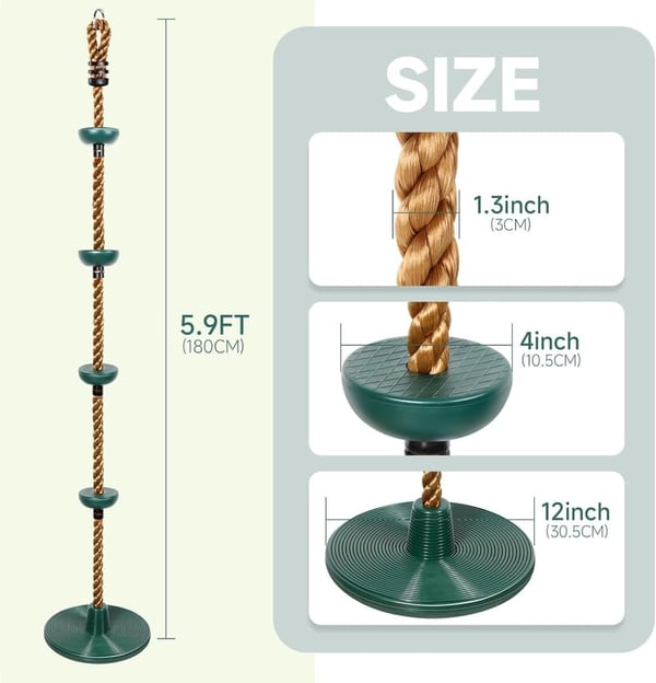Kids' Tree Swing Set with Climbing Rope, Disc Seat & Accessories