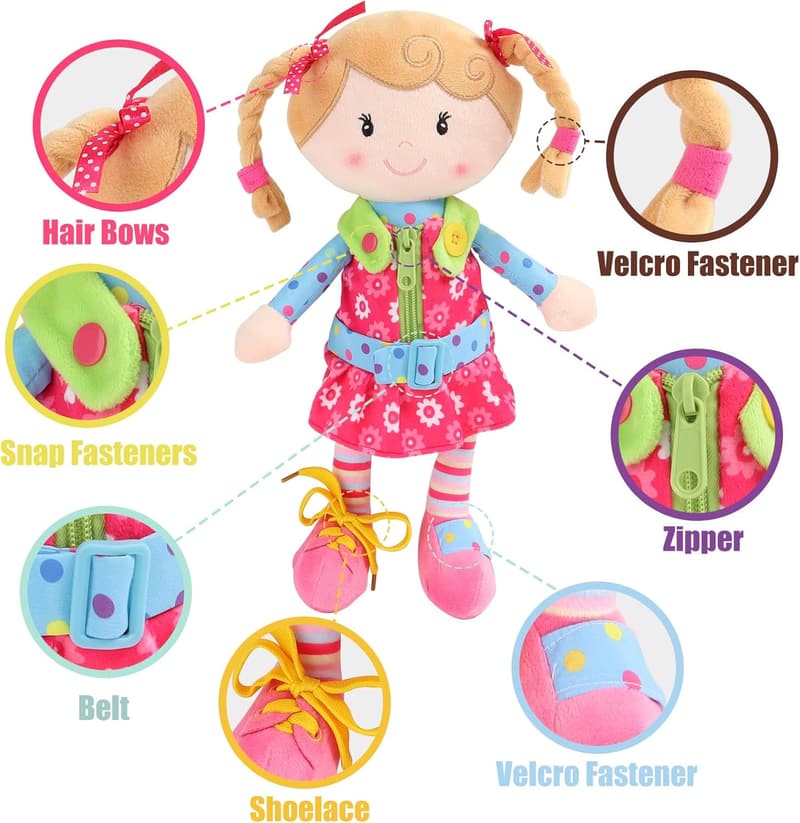 Montessori Dress Me Doll for Toddlers - 15