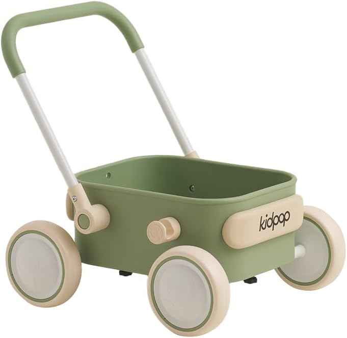 First Birthday Baby Push Walker Toy for Toddlers (Green)