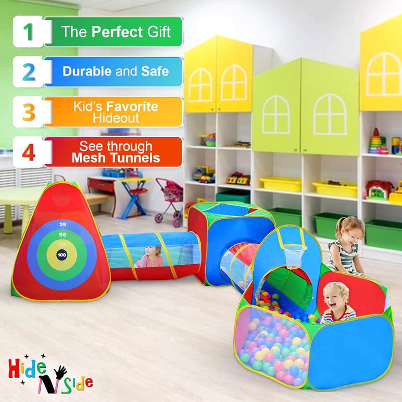 Kids Ball Pit Tents & Tunnels Playset for Toddlers