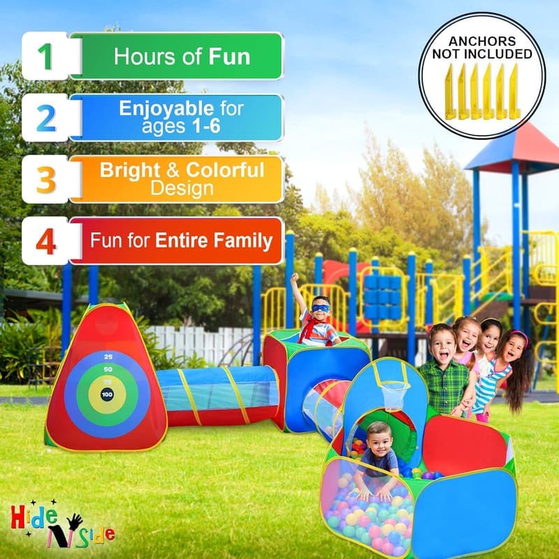 Kids Ball Pit Tents & Tunnels Playset for Toddlers