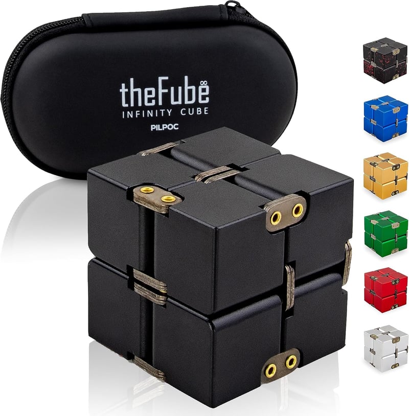Fidget Desk Toy - Aluminum Infinity Cube for Stress Relief