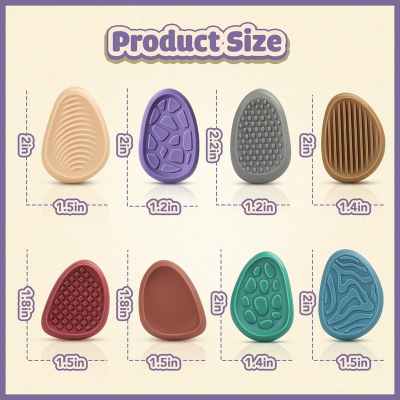 Sensory Stone Fidget Toys for Kids & Adults - 8 Pack