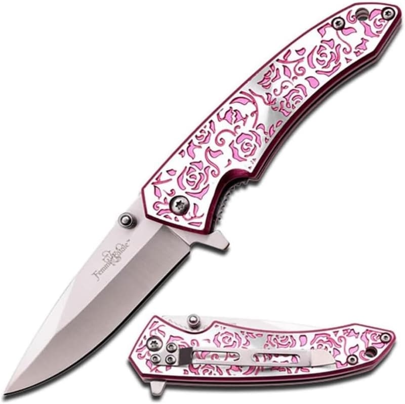 Limited Edition Pink Rose Folding Knife for Ladies