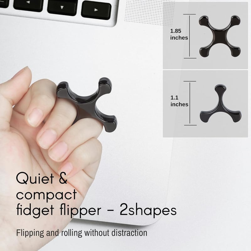 Premium Metal Fidget Flipper 2-Pack - Quiet Stress Relief Toys