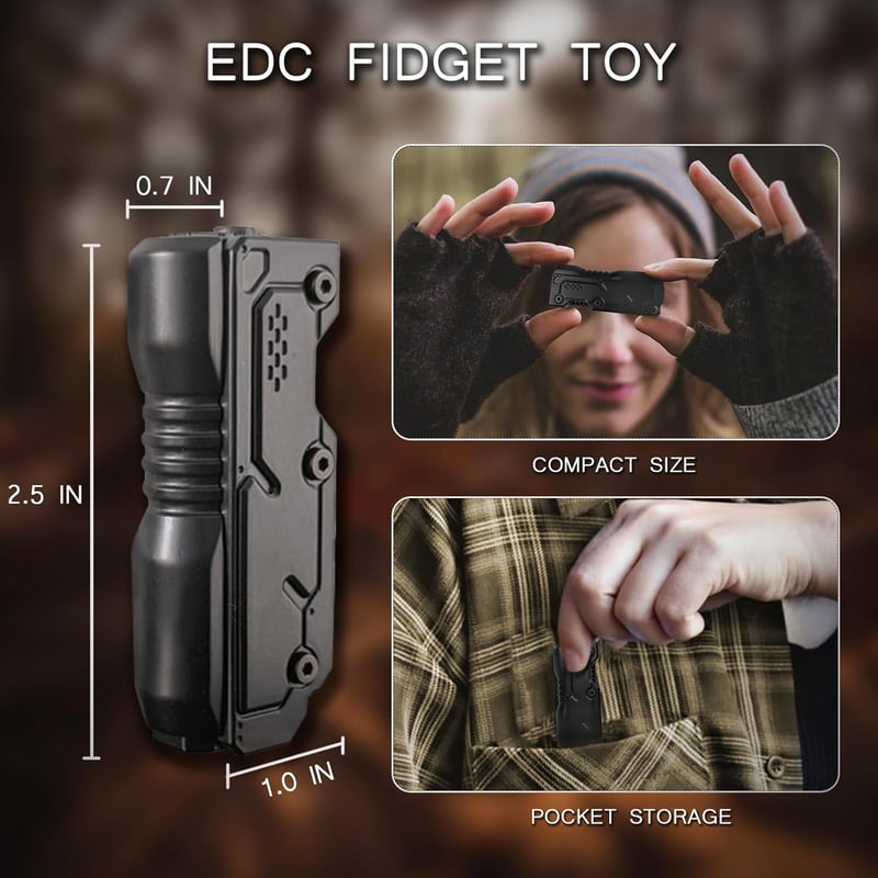 Metal Fidget Slider - Stress Relief Toy for Adults, Black