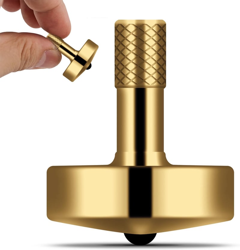Brass Spinning Top Toy for Kids and Adults, 5-11 Minutes Spin