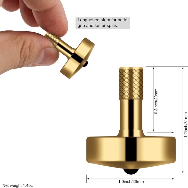 Brass Spinning Top Toy for Kids and Adults, 5-11 Minutes Spin
