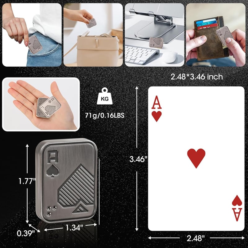 Stress Relief Fidget Slider - Metal Poker Push Toy for Adults