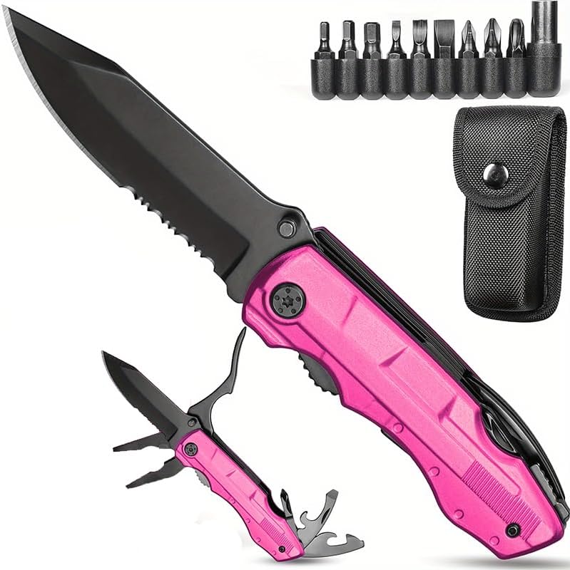 Pink Multitool Pocket Knife for Women - Unique Gift for Mother's Day