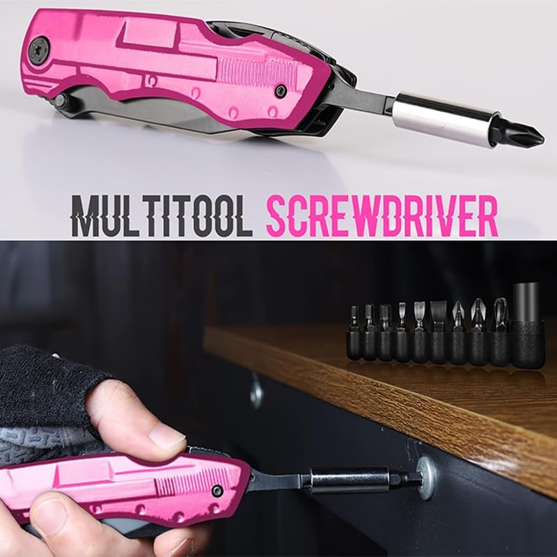 Pink Multitool Pocket Knife for Women - Unique Gift for Mother's Day