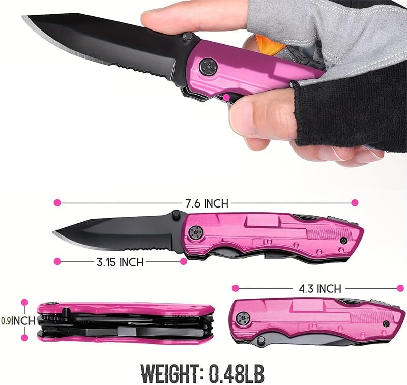 Pink Multitool Pocket Knife for Women - Unique Gift for Mother's Day