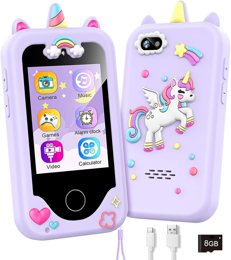 Kids Educational Learning Phone Toy for Ages 3-8 - Purple