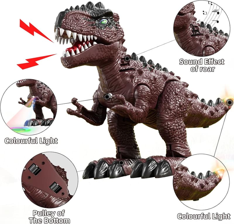 Toddler Dinosaur Toy Set with Sound & Light: Brachiosaurus & Stegosaurus