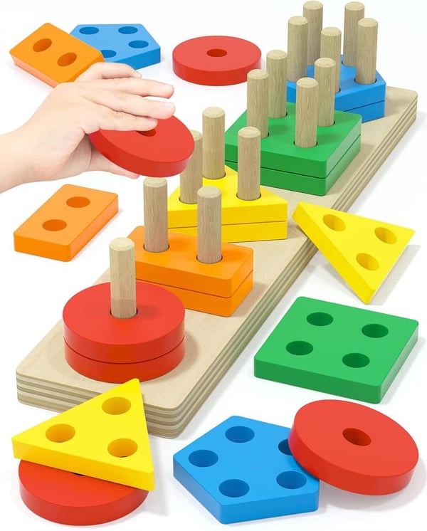 Montessori Wooden Sensory Toys for Toddler Birthday Gifts
