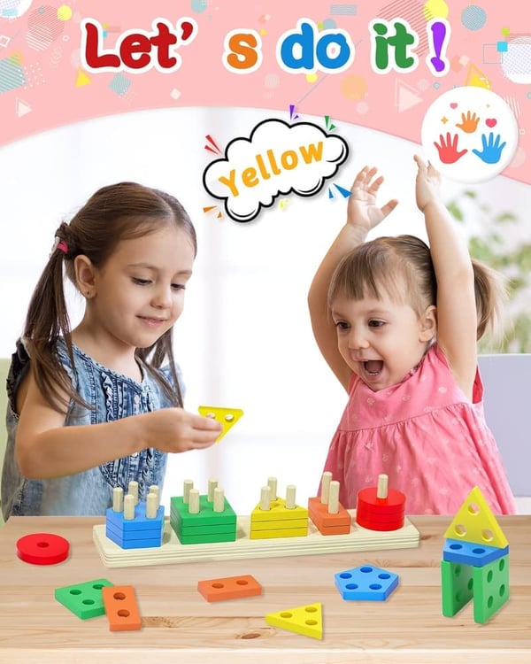 Montessori Wooden Sensory Toys for Toddler Birthday Gifts