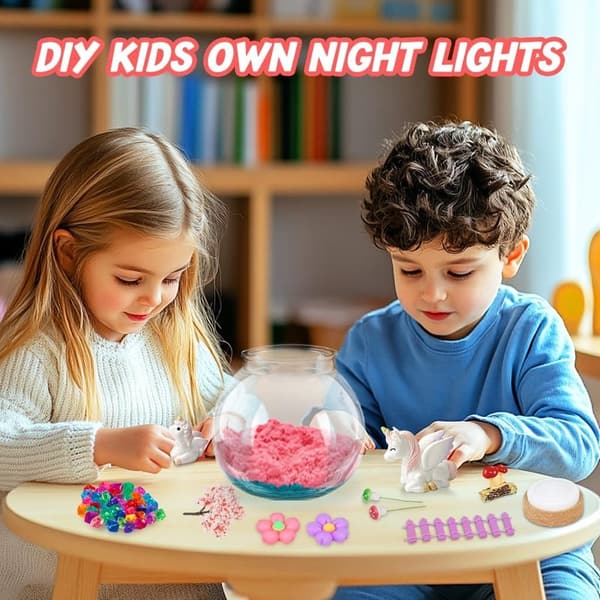 Unicorn Night Light DIY Craft Kit for Girls, Ages 3-10