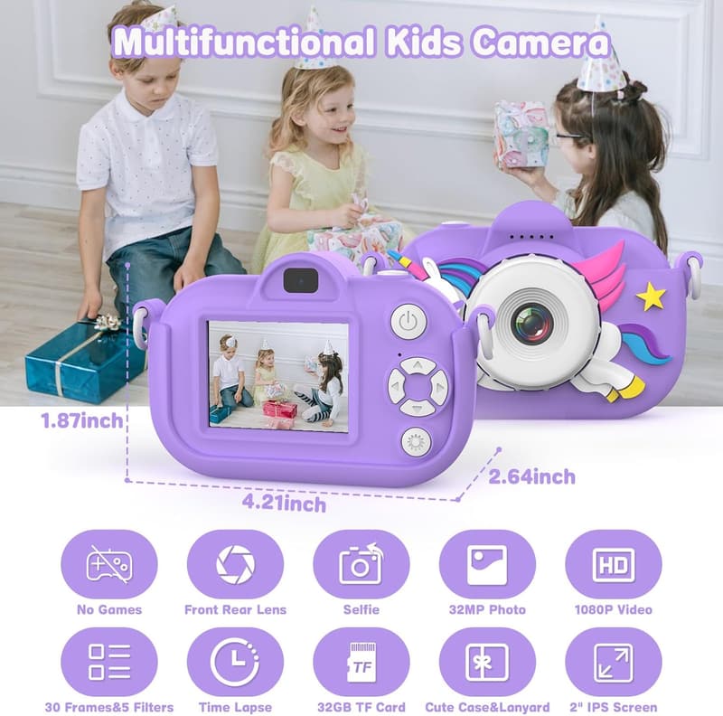 Kids Digital Camera for Ages 3-12 - Christmas & Birthday Gift