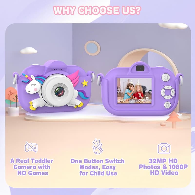 Kids Digital Camera for Ages 3-12 - Christmas & Birthday Gift